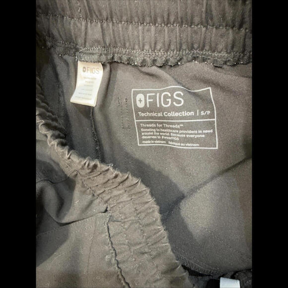 Figs SCRUB Bottoms Black Surgical Drawstring Small MEDICAL UNIFORM Preppy Trendy - Picture 8 of 12